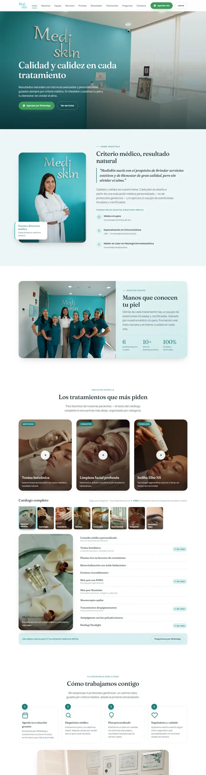 Web de Mediskin en escritorio